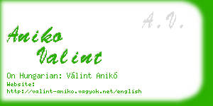 aniko valint business card
